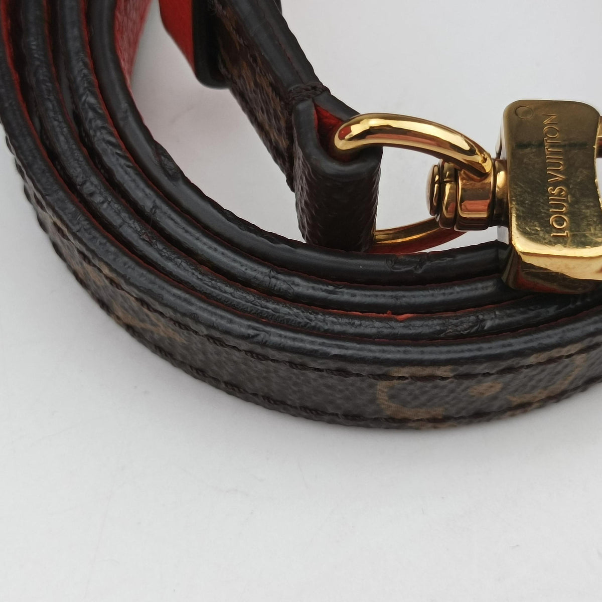 Secondhand Louis Vuitton MARIGNAN Brown × Coquelicot Monogram Canvas×calf leather M44286 shoulderbag | stylenewstar