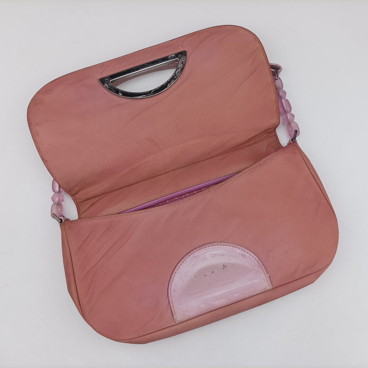 Pre-owned Christian Dior Maris Pearl Pink nylon  shoulderbag | stylenewstar