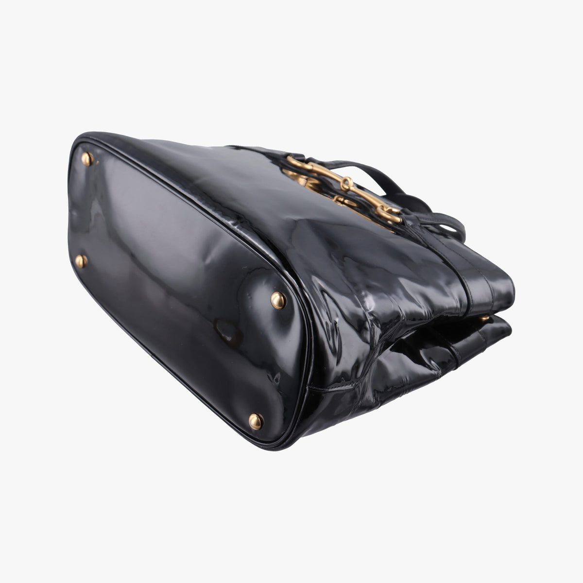 Pre-owned Gucci Bright Bit Black Patent 319795 shoulderbag | stylenewstar