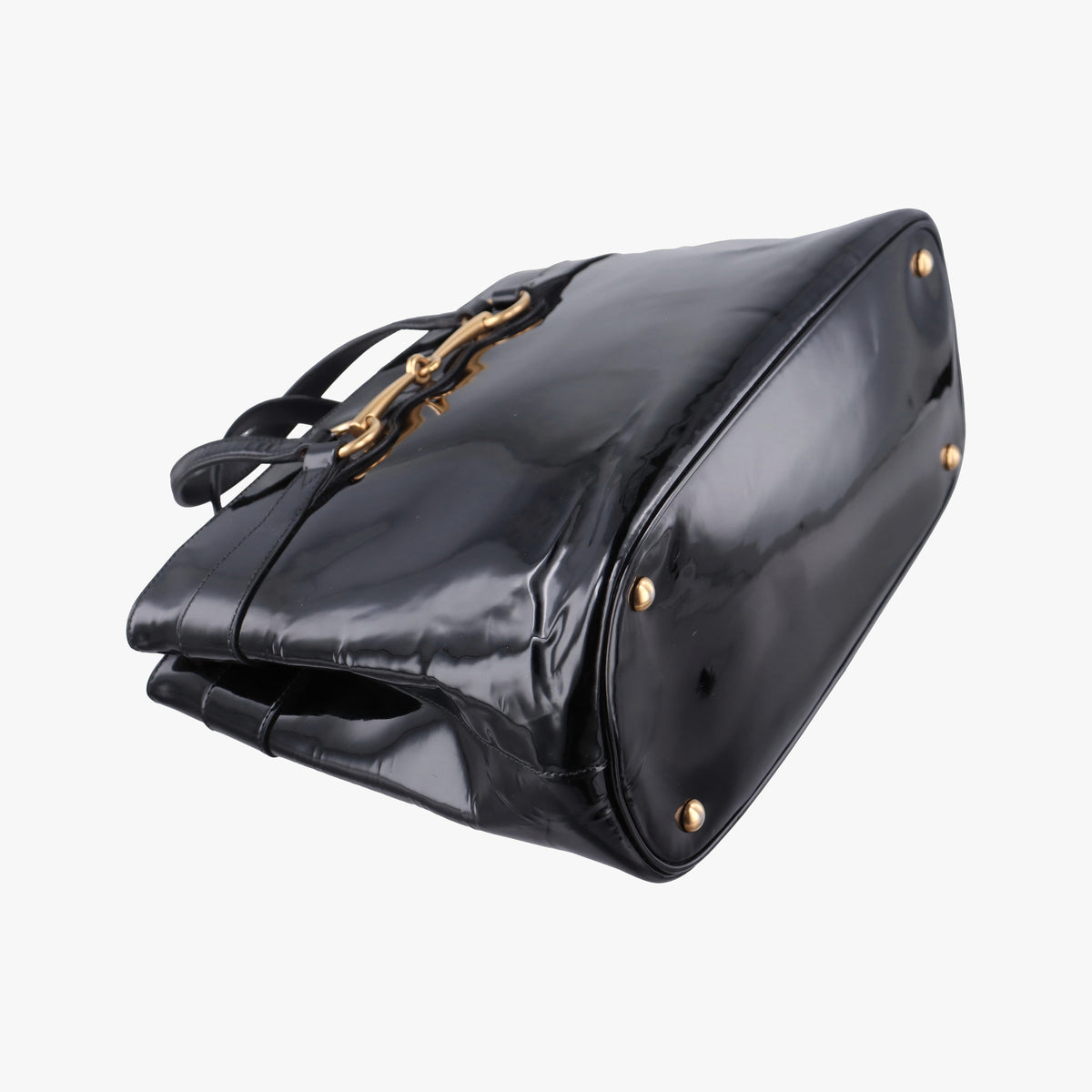 Pre-owned Gucci Bright Bit Black Patent 319795 shoulderbag | stylenewstar