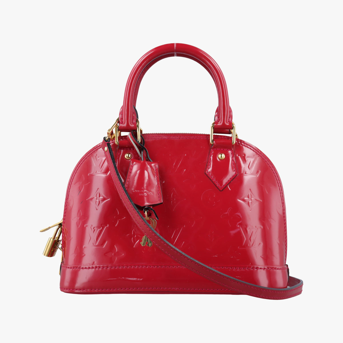 Pre-owned Louis Vuitton Alma BB pomme d'amour Vernis M90174 shoulderbag | stylenewstar