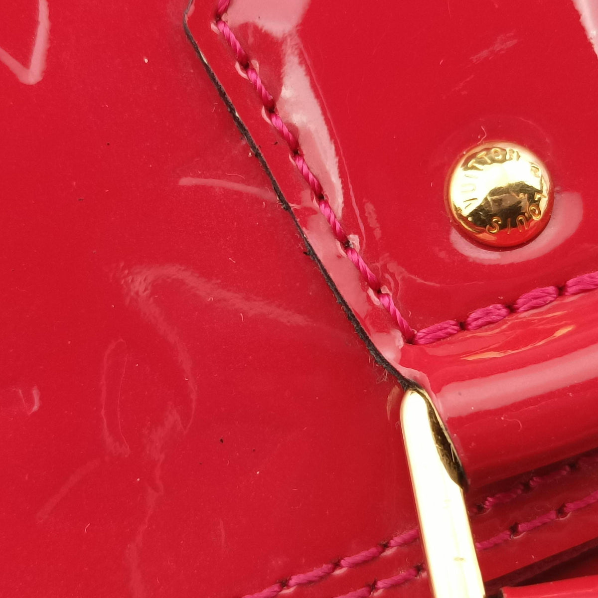 Pre-owned Louis Vuitton Alma BB pomme d'amour Vernis M90174 shoulderbag | stylenewstar