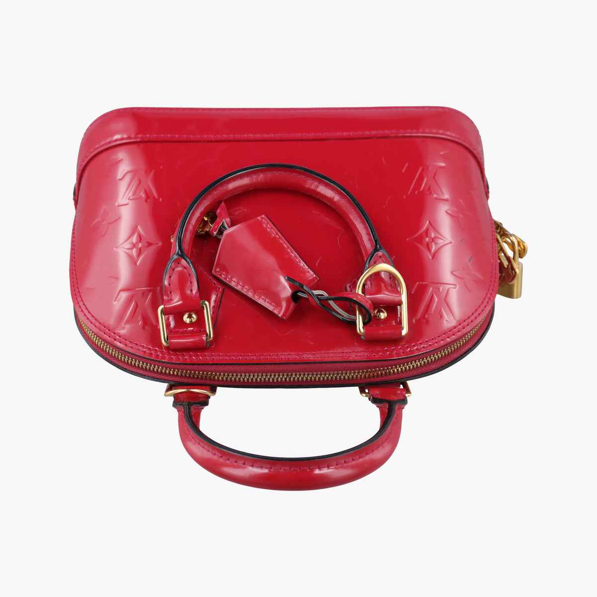 Pre-owned Louis Vuitton Alma BB pomme d'amour Vernis M90174 shoulderbag | stylenewstar