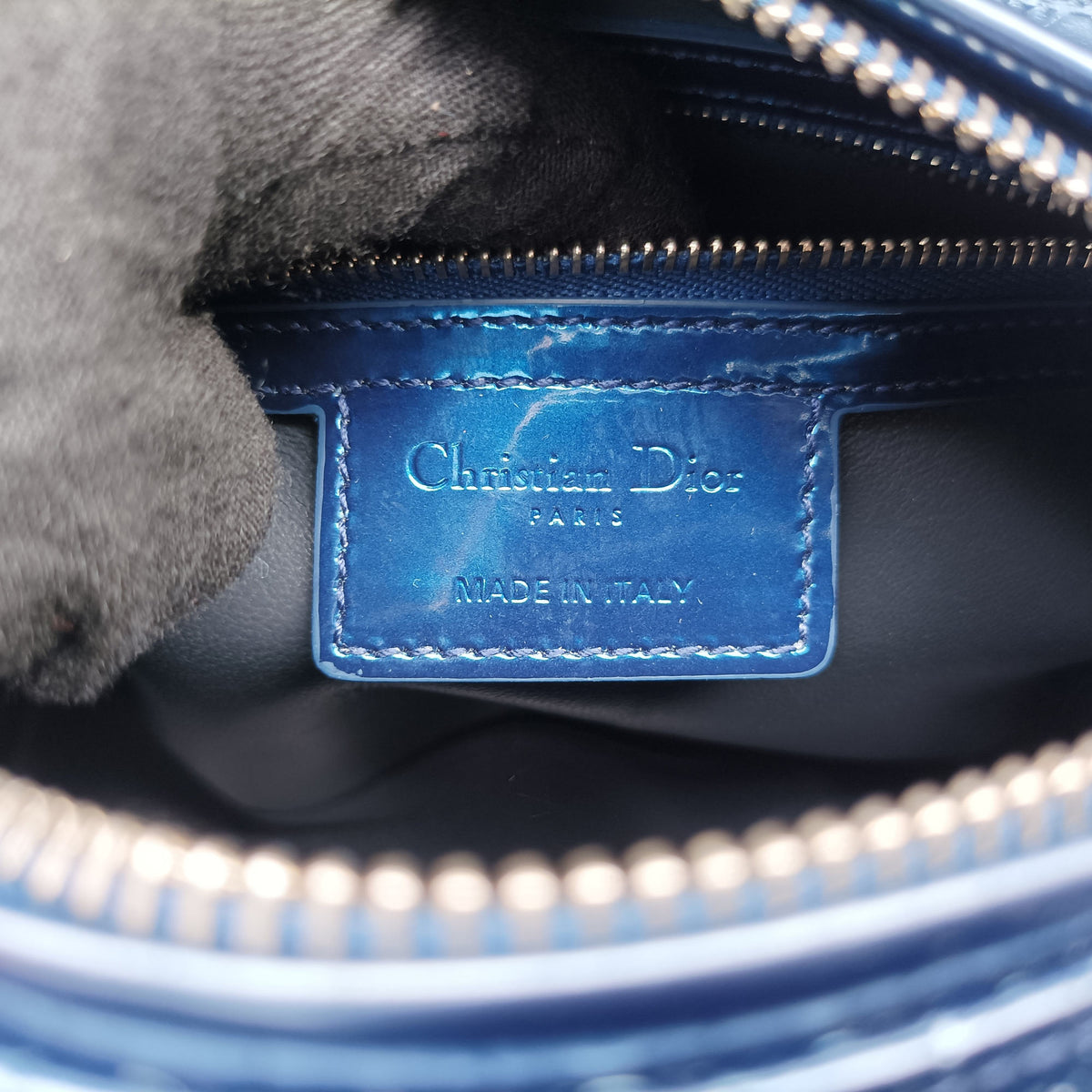 Vintage Christian Dior Lady Dior Blue Enamel  shoulderbag | stylenewstar