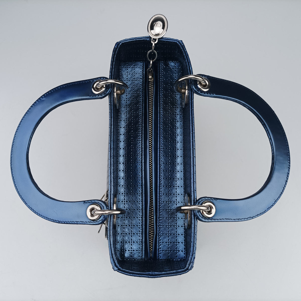 Vintage Christian Dior Lady Dior Blue Enamel  shoulderbag | stylenewstar