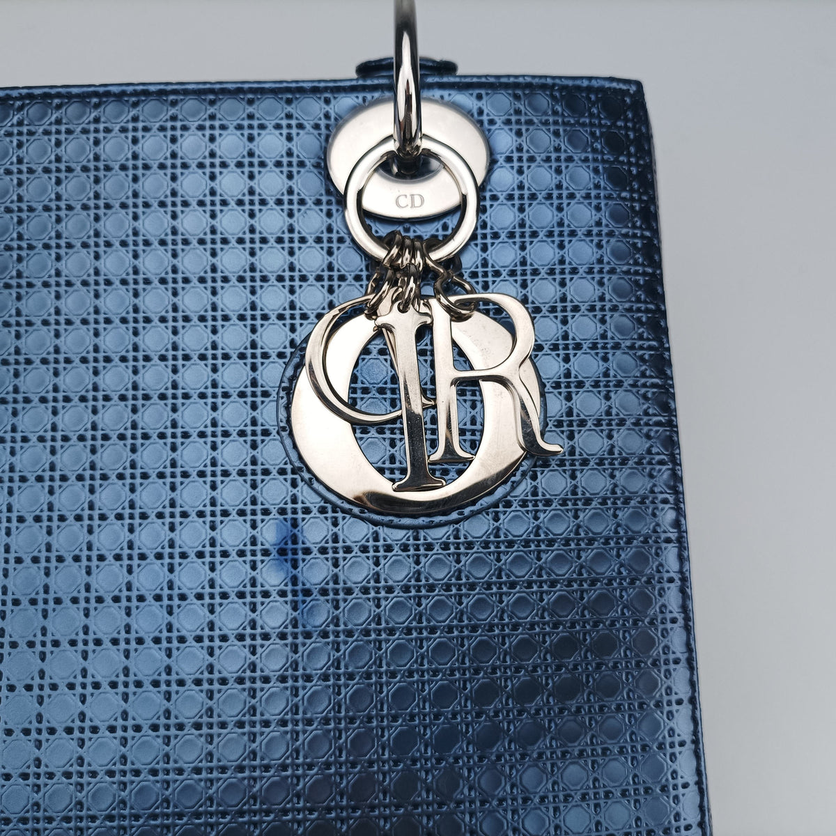 Vintage Christian Dior Lady Dior Blue Enamel  shoulderbag | stylenewstar