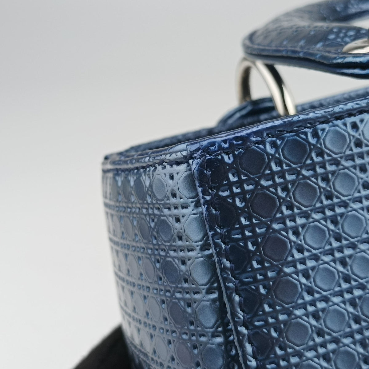 Vintage Christian Dior Lady Dior Blue Enamel  shoulderbag | stylenewstar