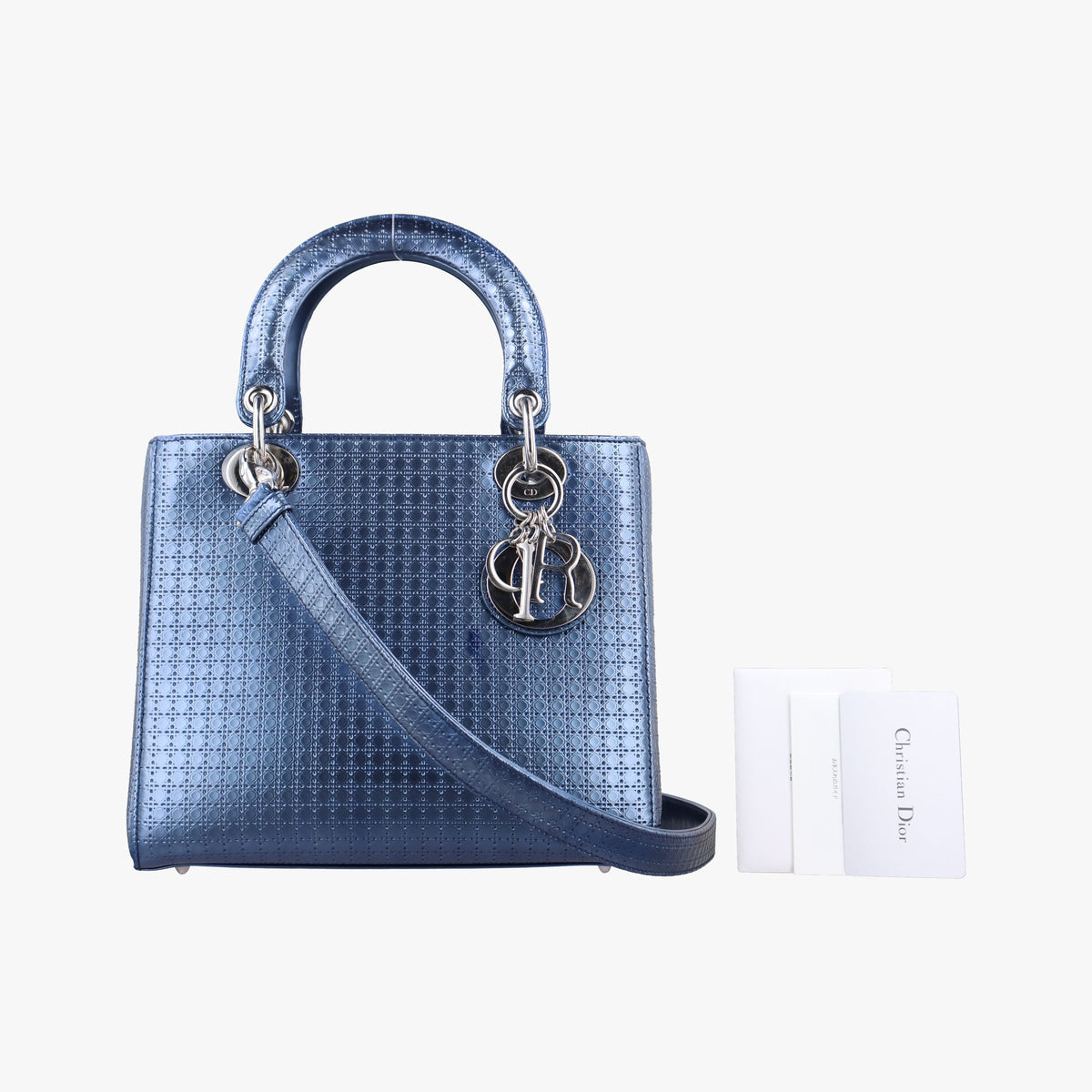 Vintage Christian Dior Lady Dior Blue Enamel  shoulderbag | stylenewstar