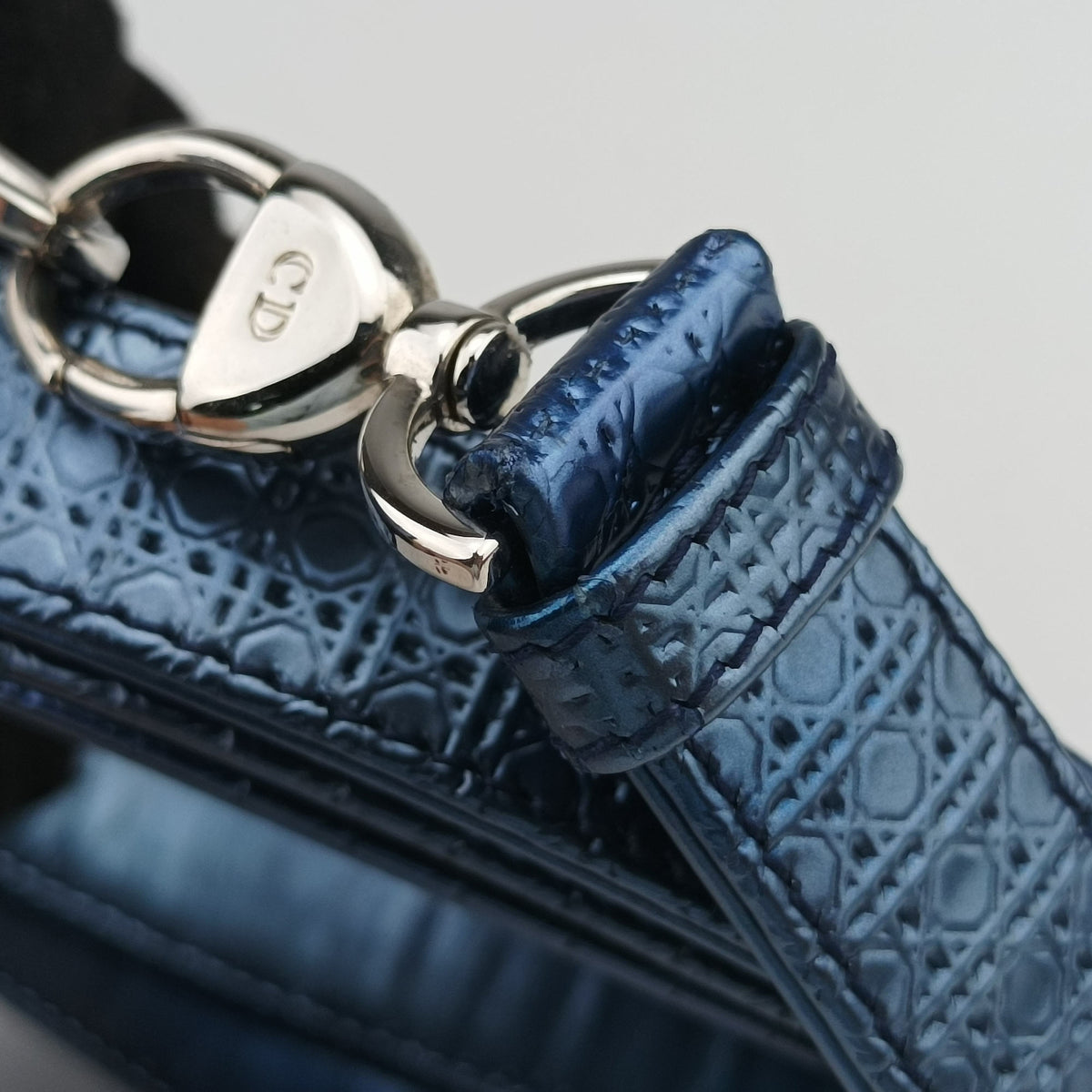 Vintage Christian Dior Lady Dior Blue Enamel  shoulderbag | stylenewstar