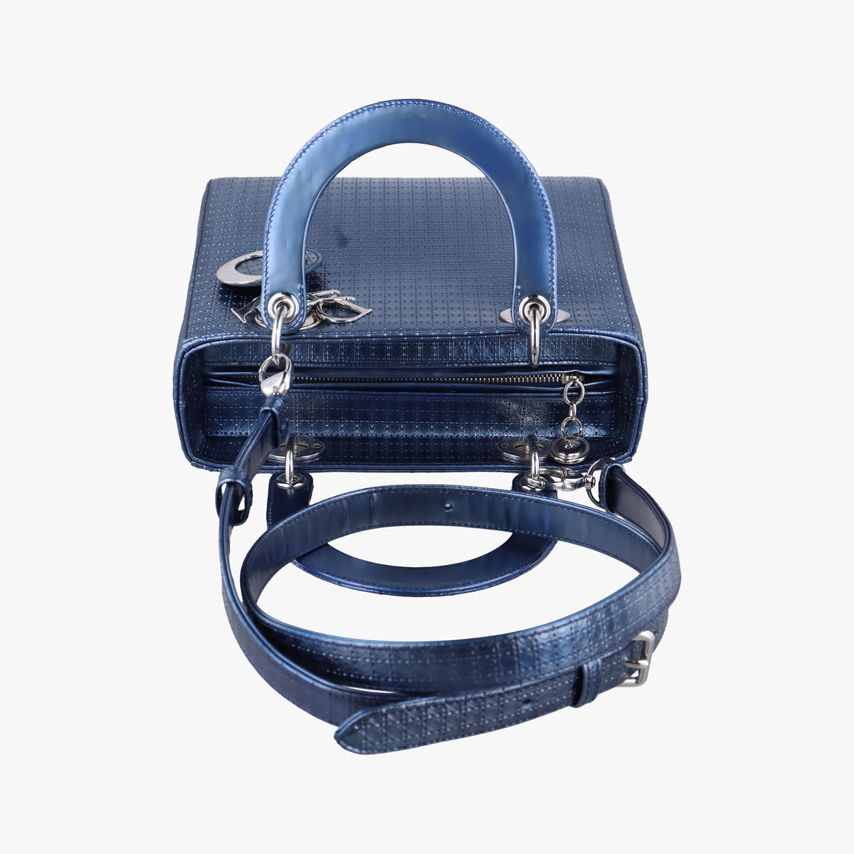 Vintage Christian Dior Lady Dior Blue Enamel  shoulderbag | stylenewstar