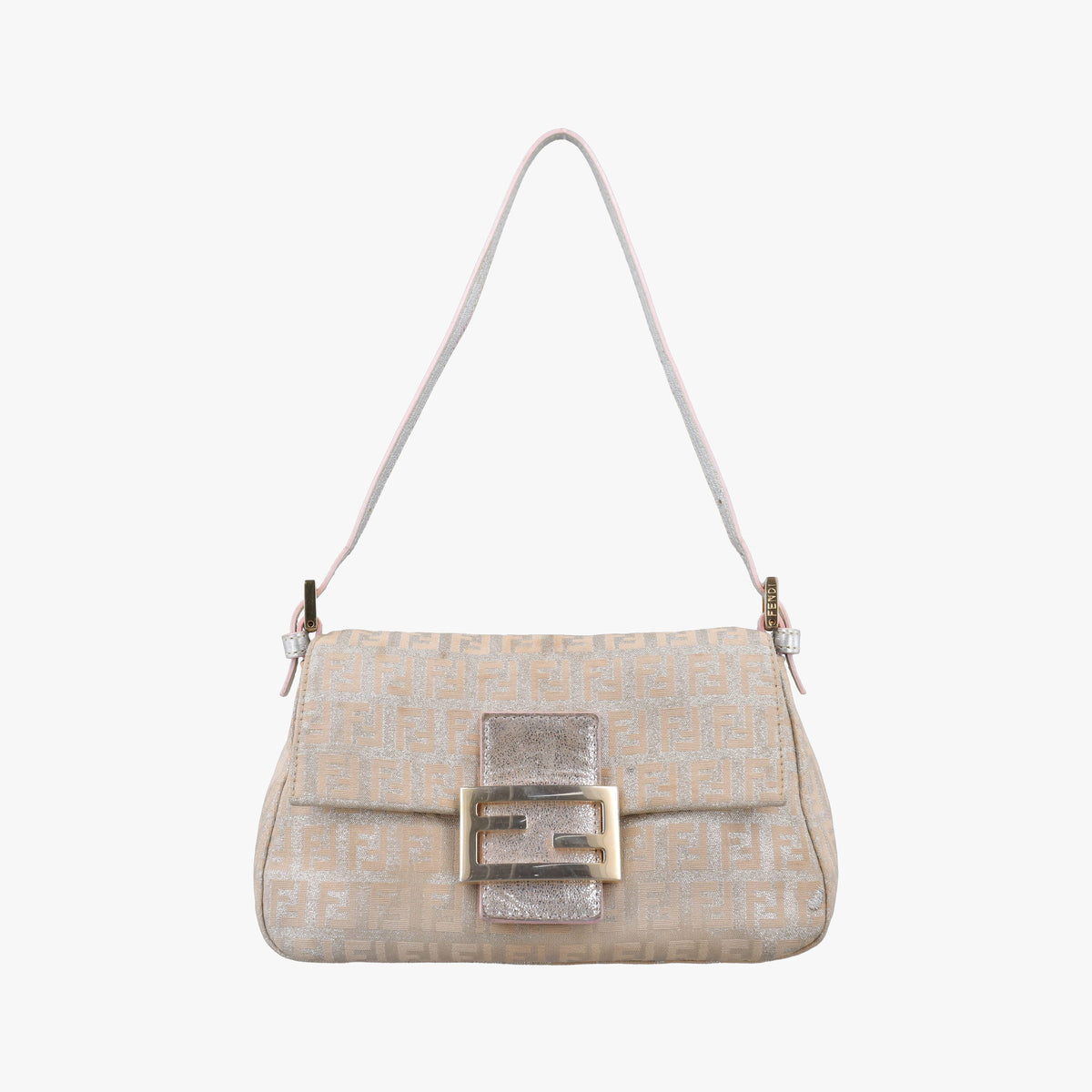 Pre-owned Fendi Baguette Beige canvas 8BR180 shoulderbag | stylenewstar
