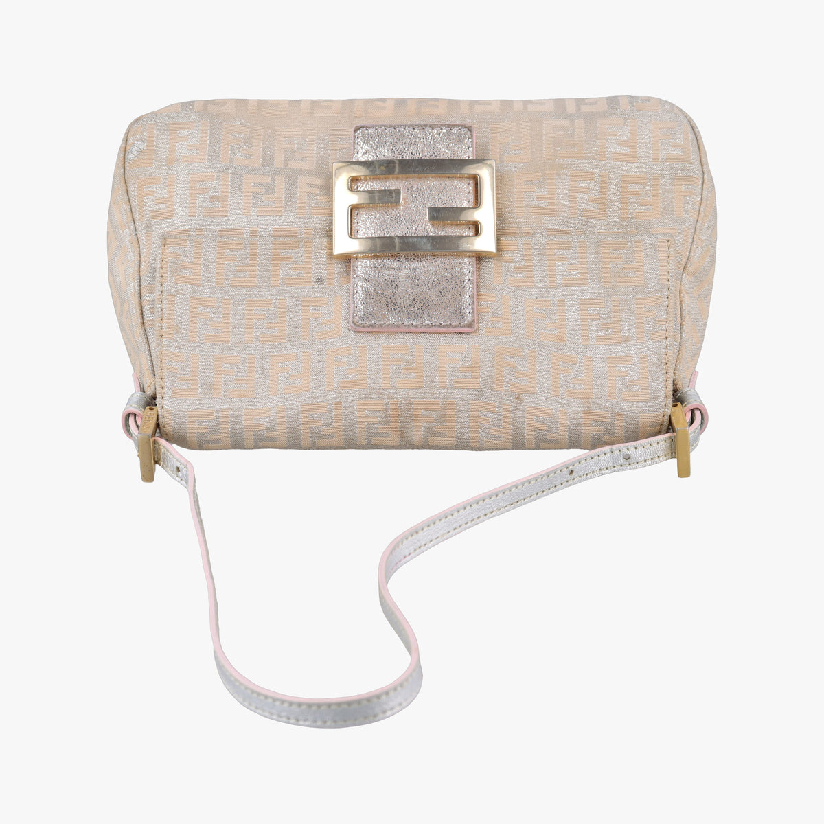Pre-owned Fendi Baguette Beige canvas 8BR180 shoulderbag | stylenewstar