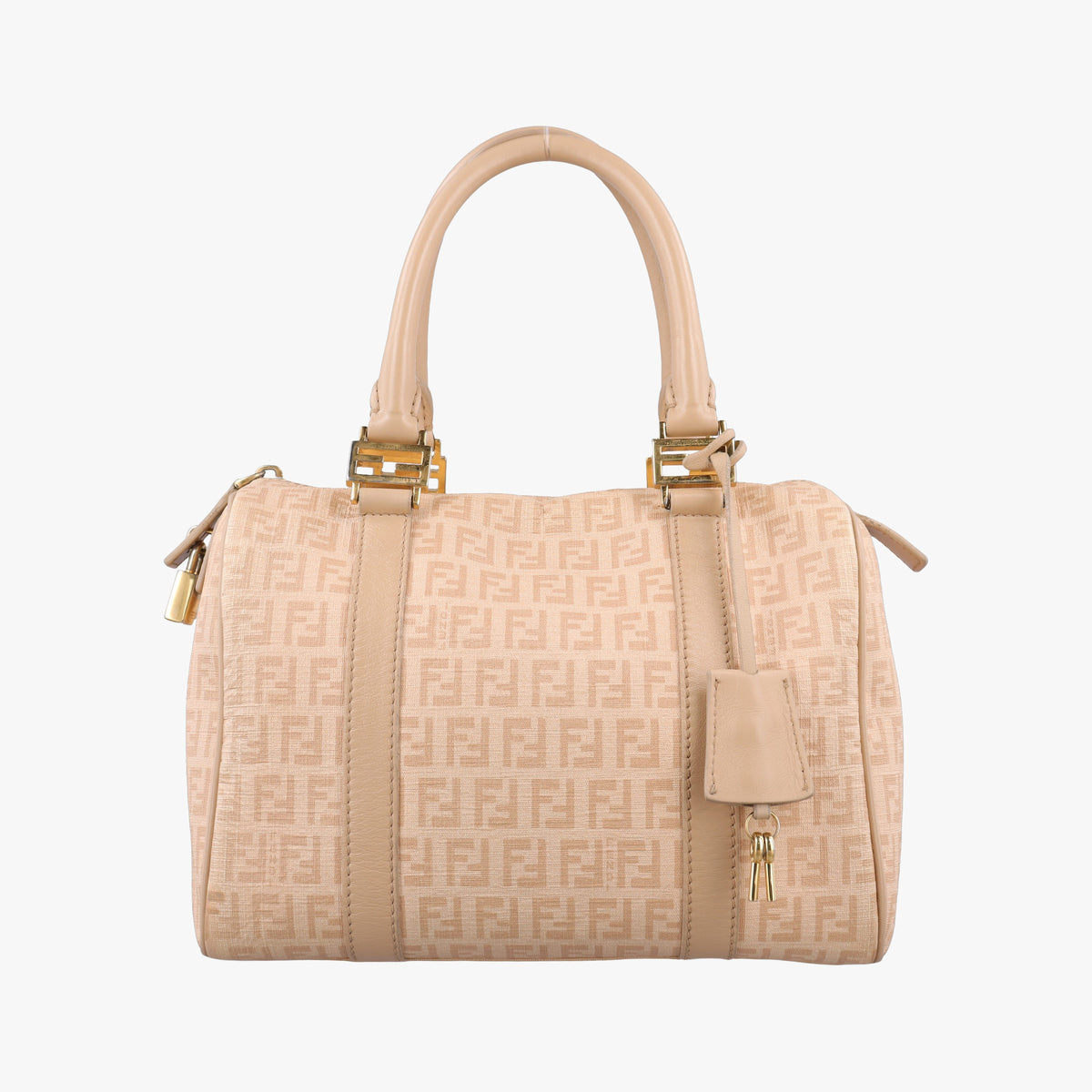 Vintage Fendi Zucchino boston Beige PVC coated canvas 8BL068 handbag | stylenewstar