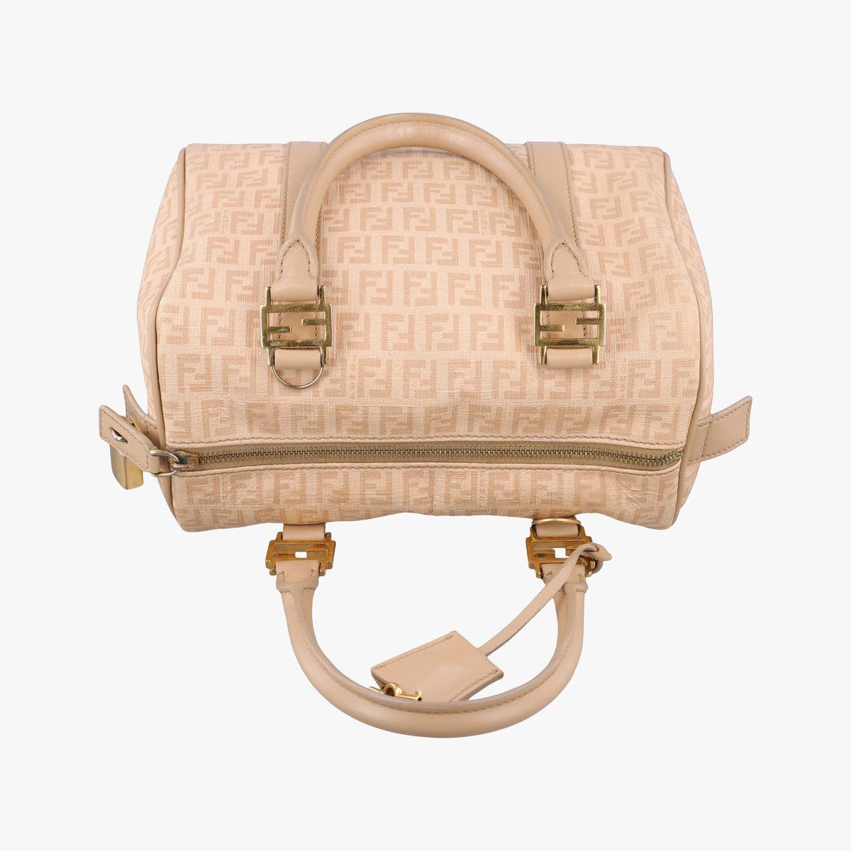 Vintage Fendi Zucchino boston Beige PVC coated canvas 8BL068 handbag | stylenewstar