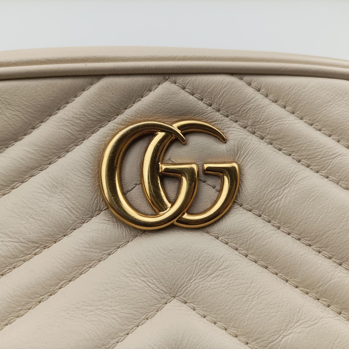 Pre-owned Gucci GG Marmont White Leather 448065 shoulderbag | stylenewstar