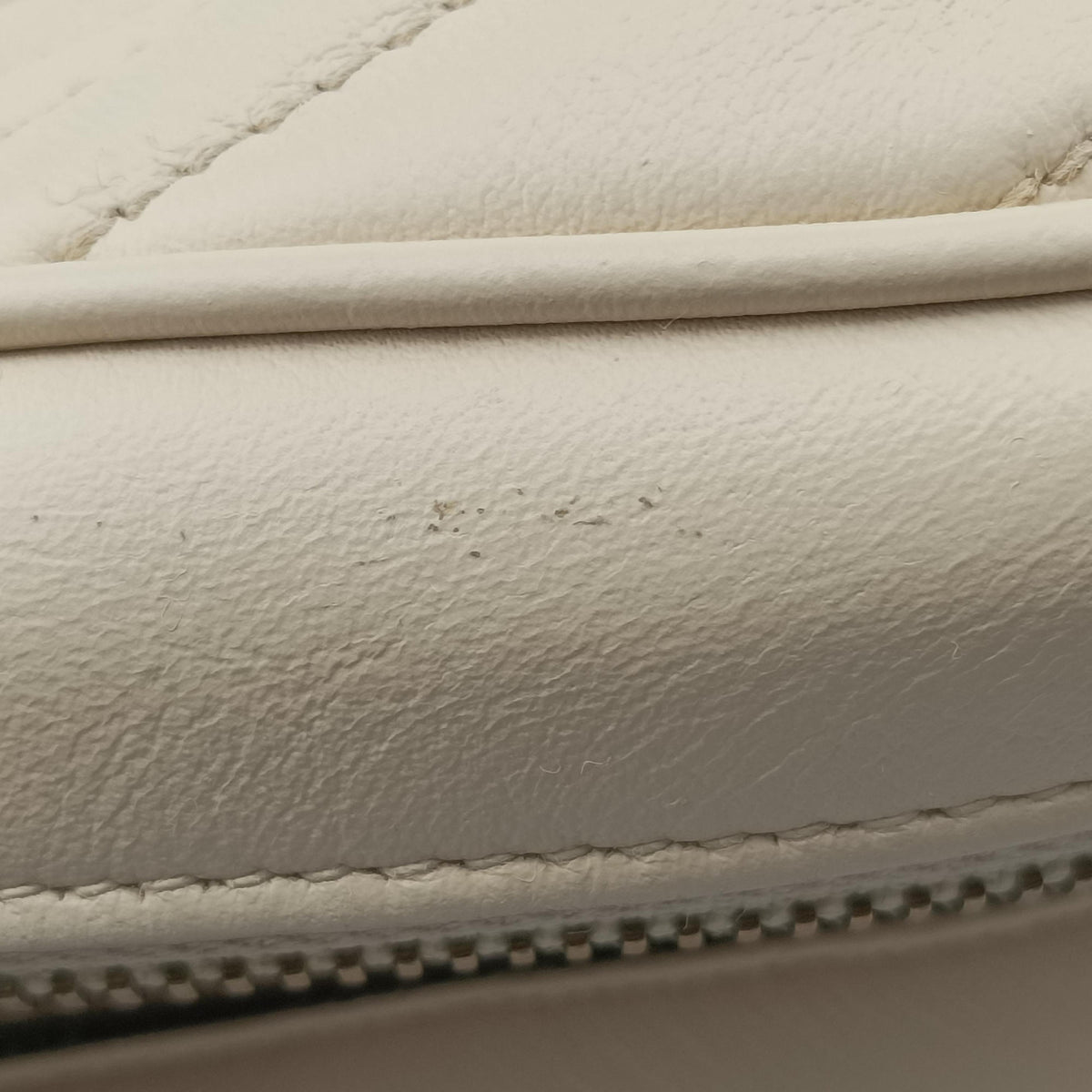 Pre-owned Gucci GG Marmont White Leather 448065 shoulderbag | stylenewstar