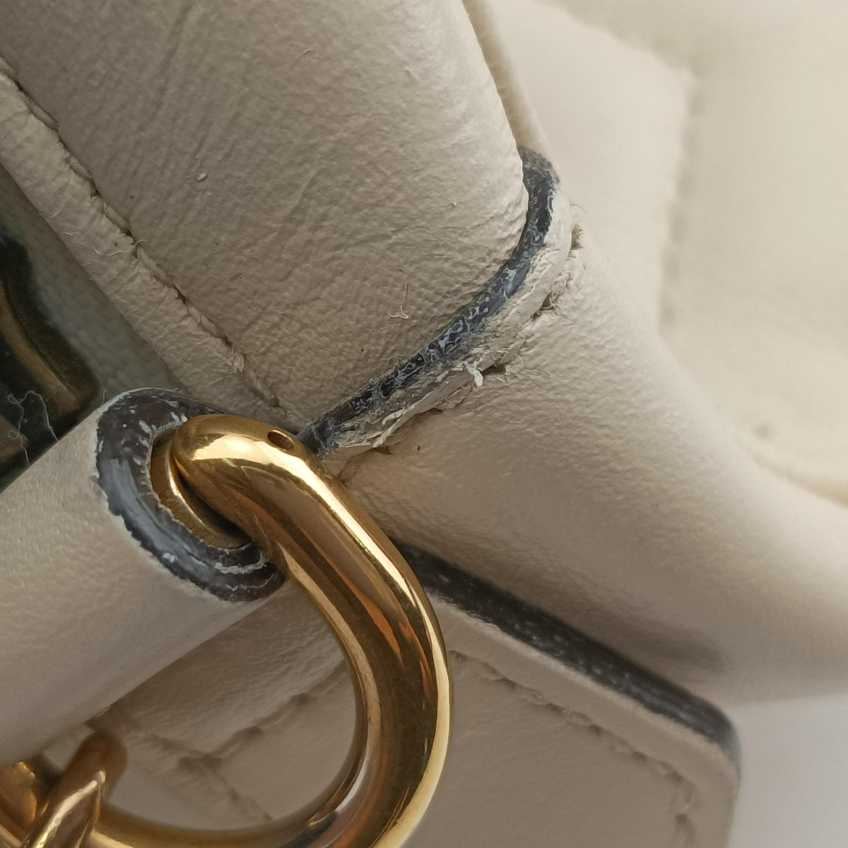 Pre-owned Gucci GG Marmont White Leather 448065 shoulderbag | stylenewstar