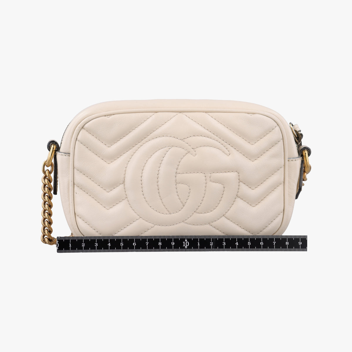 Pre-owned Gucci GG Marmont White Leather 448065 shoulderbag | stylenewstar