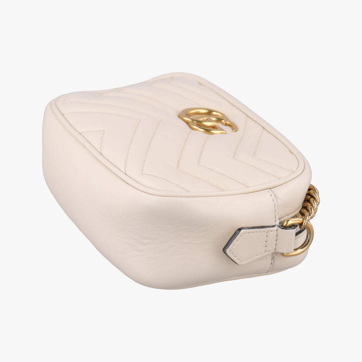 Pre-owned Gucci GG Marmont White Leather 448065 shoulderbag | stylenewstar