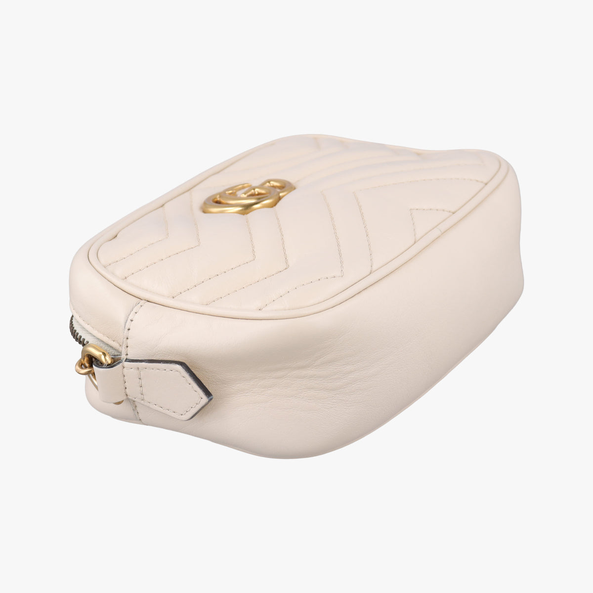 Pre-owned Gucci GG Marmont White Leather 448065 shoulderbag | stylenewstar