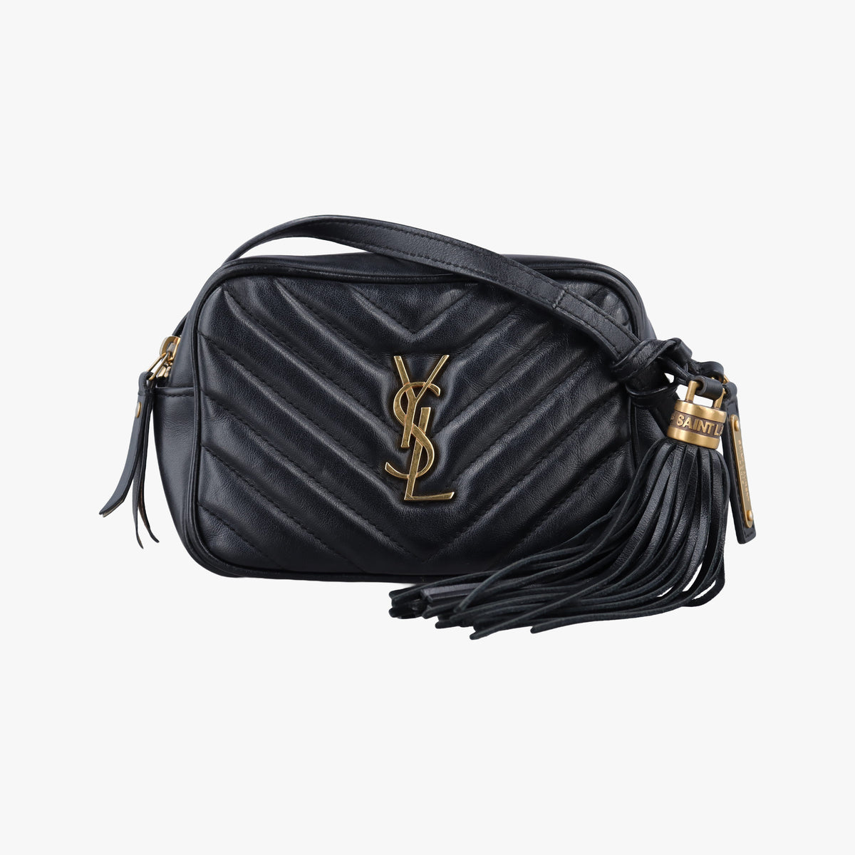 Pre-owned Yves Saint Laurent LOU camera Black Leather 534817 shoulderbag | stylenewstar