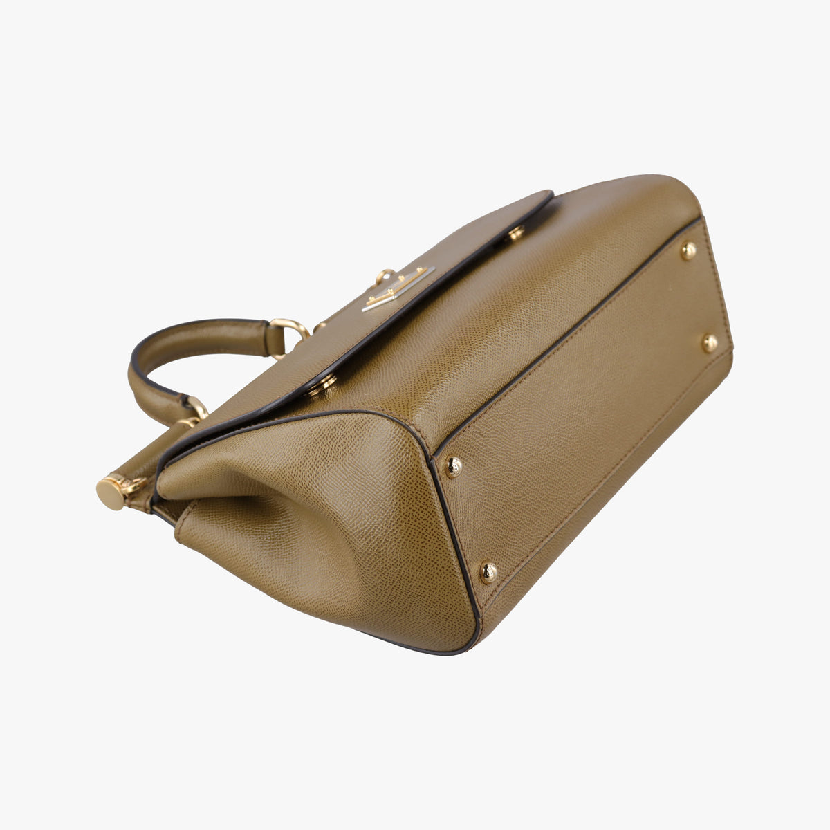 Pre-owned Dolce & Gabbana SICILY khaki Leather  shoulderbag | stylenewstar