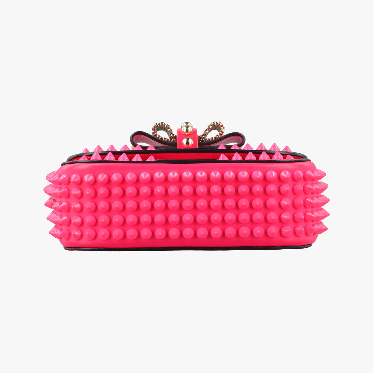 Pre-owned Christian Louboutin Sweet Charity Scarabe Spike Rose Patent Leather  shoulderbag | stylenewstar
