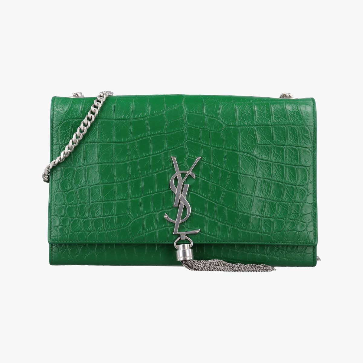 Pre-owned Yves Saint Laurent KATE Green Leather 354119 shoulderbag | stylenewstar