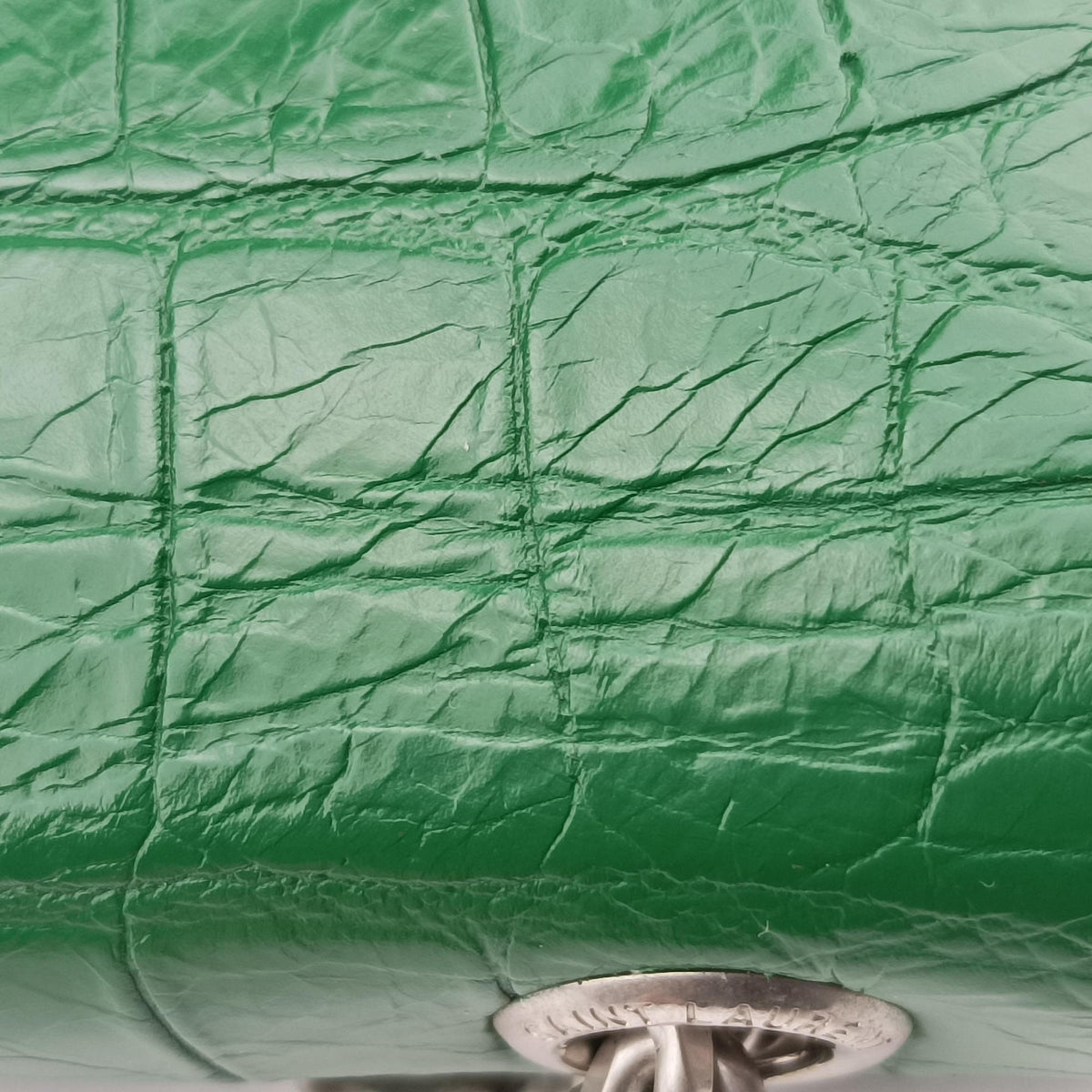 Pre-owned Yves Saint Laurent KATE Green Leather 354119 shoulderbag | stylenewstar