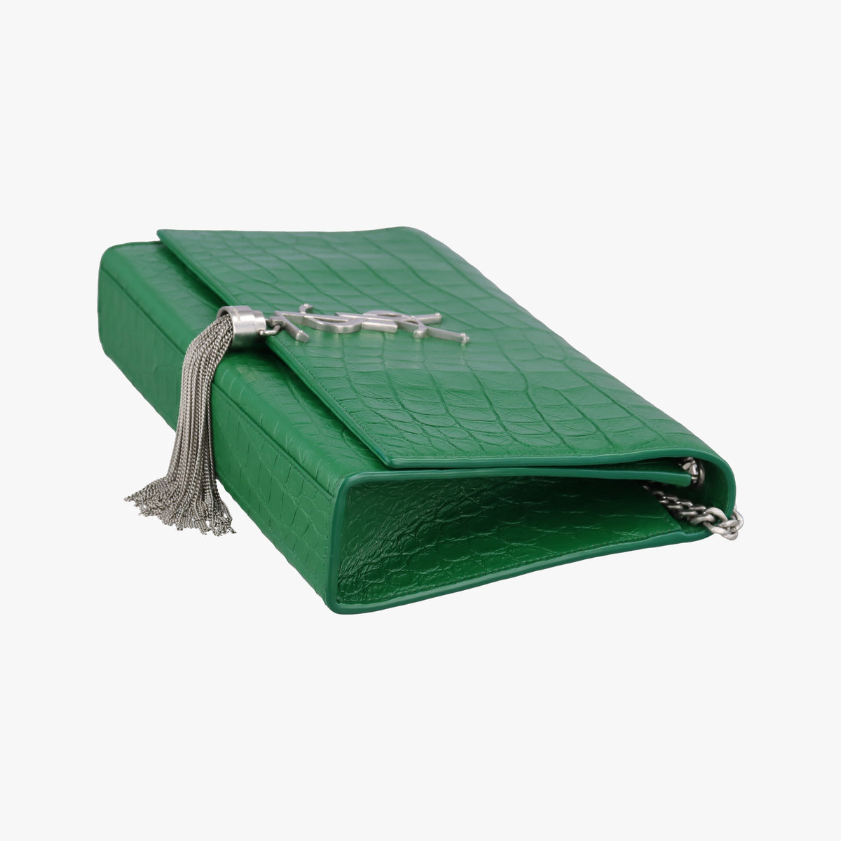 Pre-owned Yves Saint Laurent KATE Green Leather 354119 shoulderbag | stylenewstar
