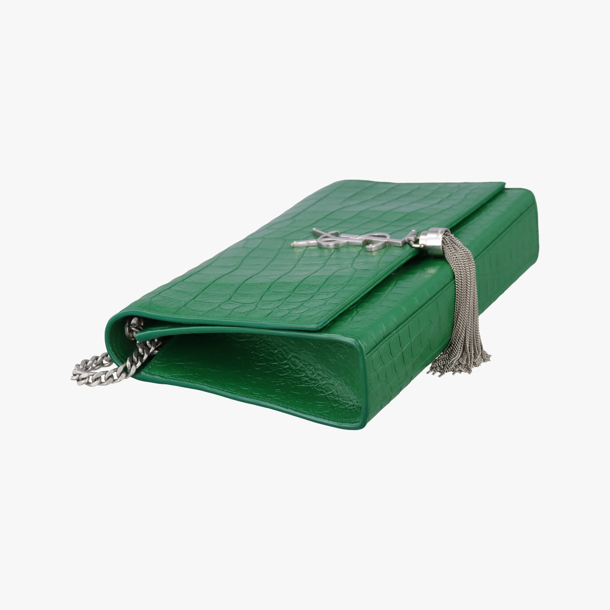 Pre-owned Yves Saint Laurent KATE Green Leather 354119 shoulderbag | stylenewstar