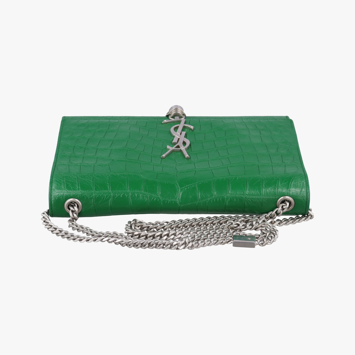 Pre-owned Yves Saint Laurent KATE Green Leather 354119 shoulderbag | stylenewstar