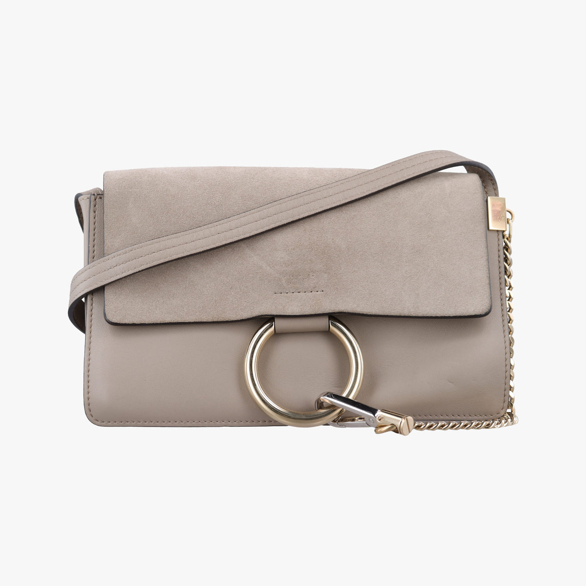 Pre-owned Chloe FAYE Grey Suede × leather  shoulderbag | stylenewstar