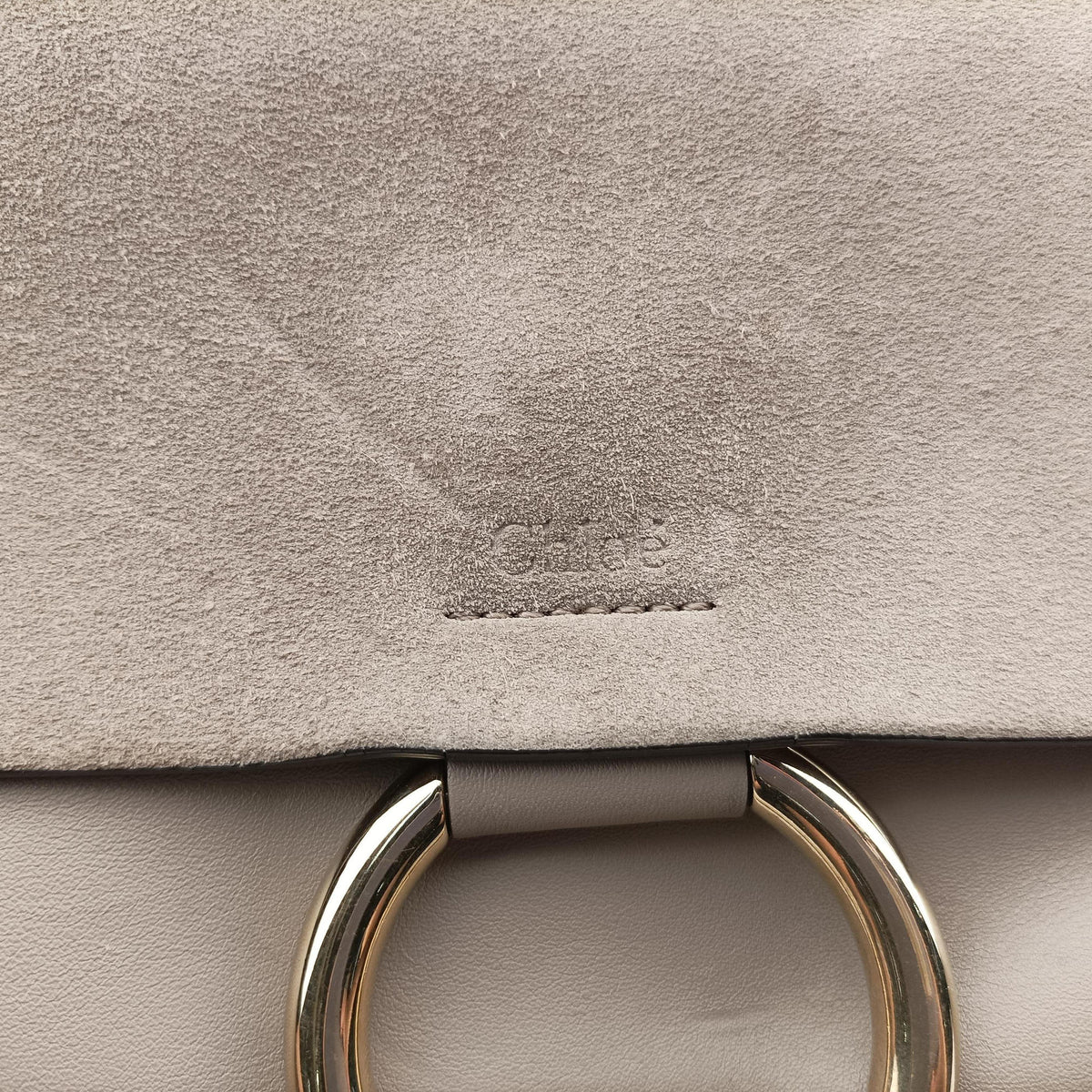 Pre-owned Chloe FAYE Grey Suede × leather  shoulderbag | stylenewstar