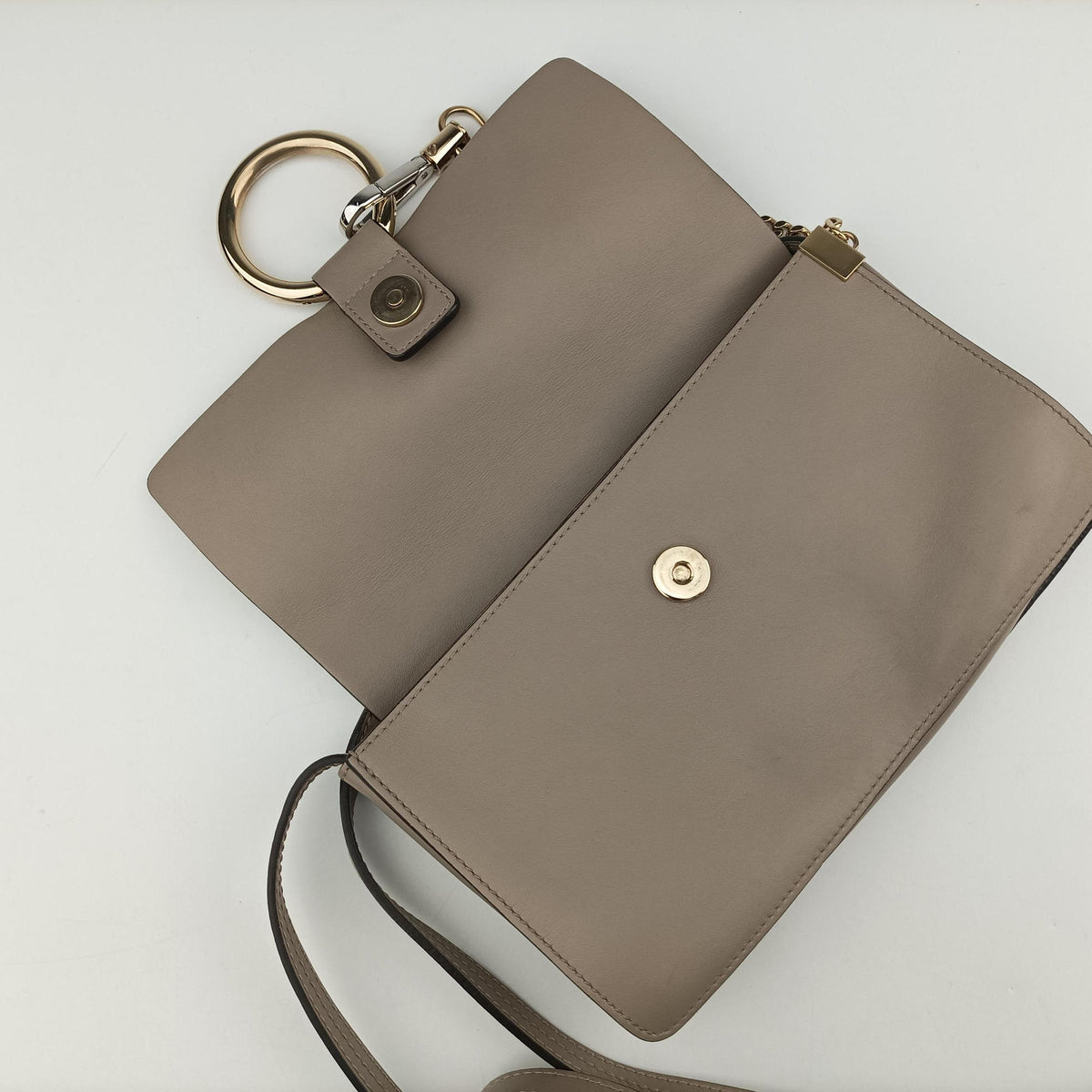 Pre-owned Chloe FAYE Grey Suede × leather  shoulderbag | stylenewstar