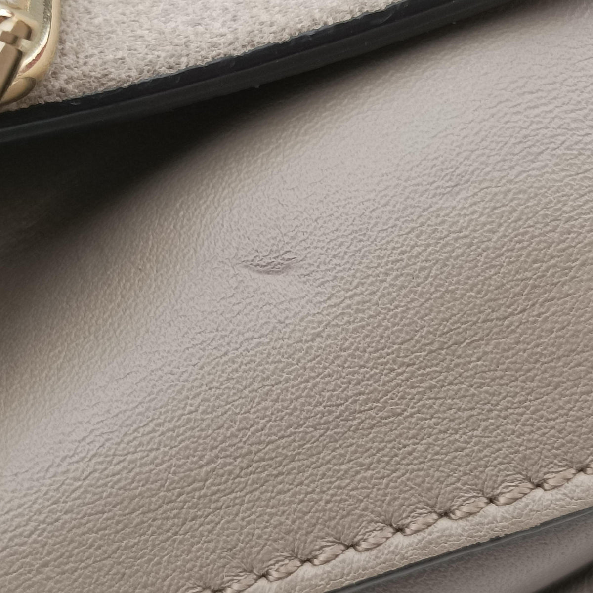 Pre-owned Chloe FAYE Grey Suede × leather  shoulderbag | stylenewstar