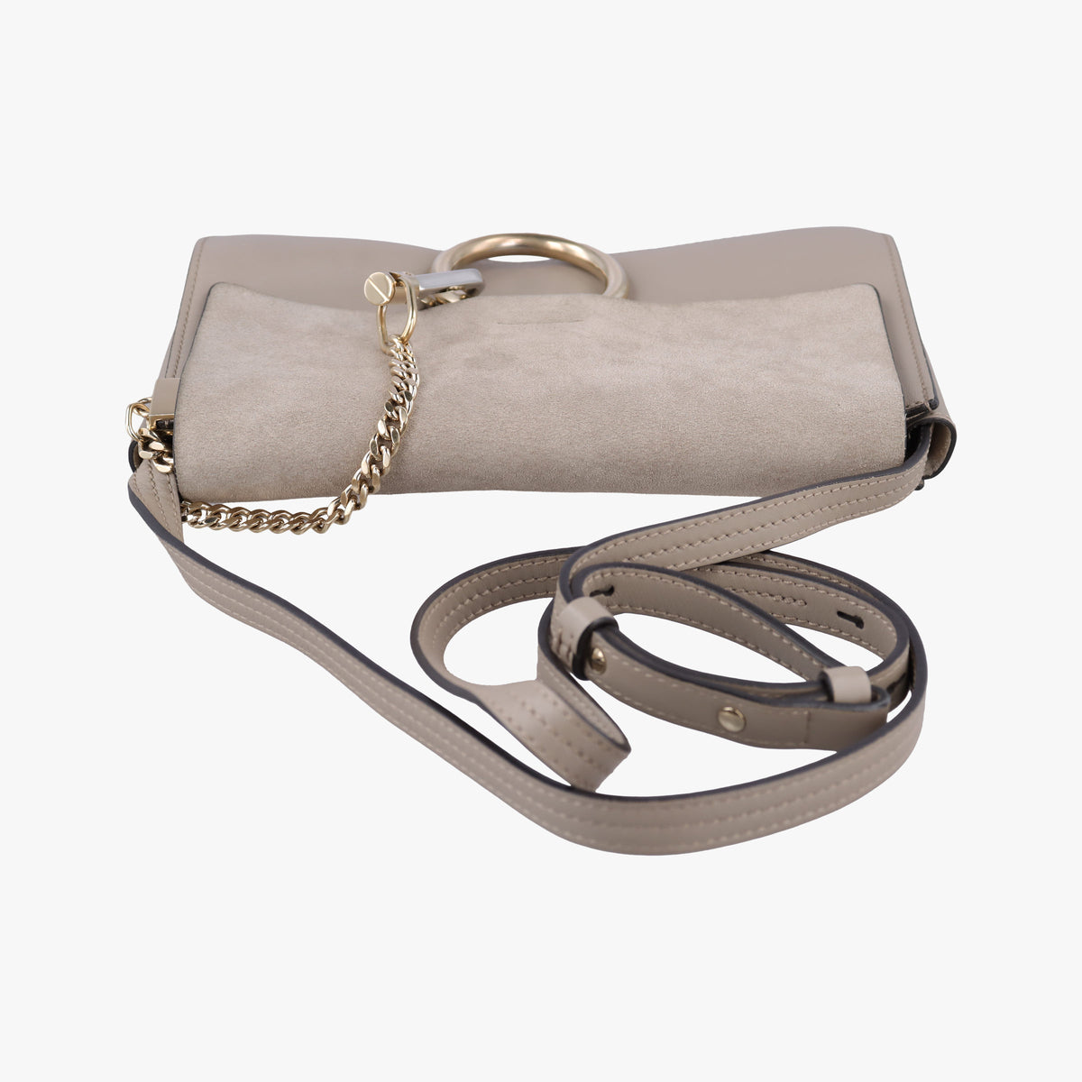 Pre-owned Chloe FAYE Grey Suede × leather  shoulderbag | stylenewstar