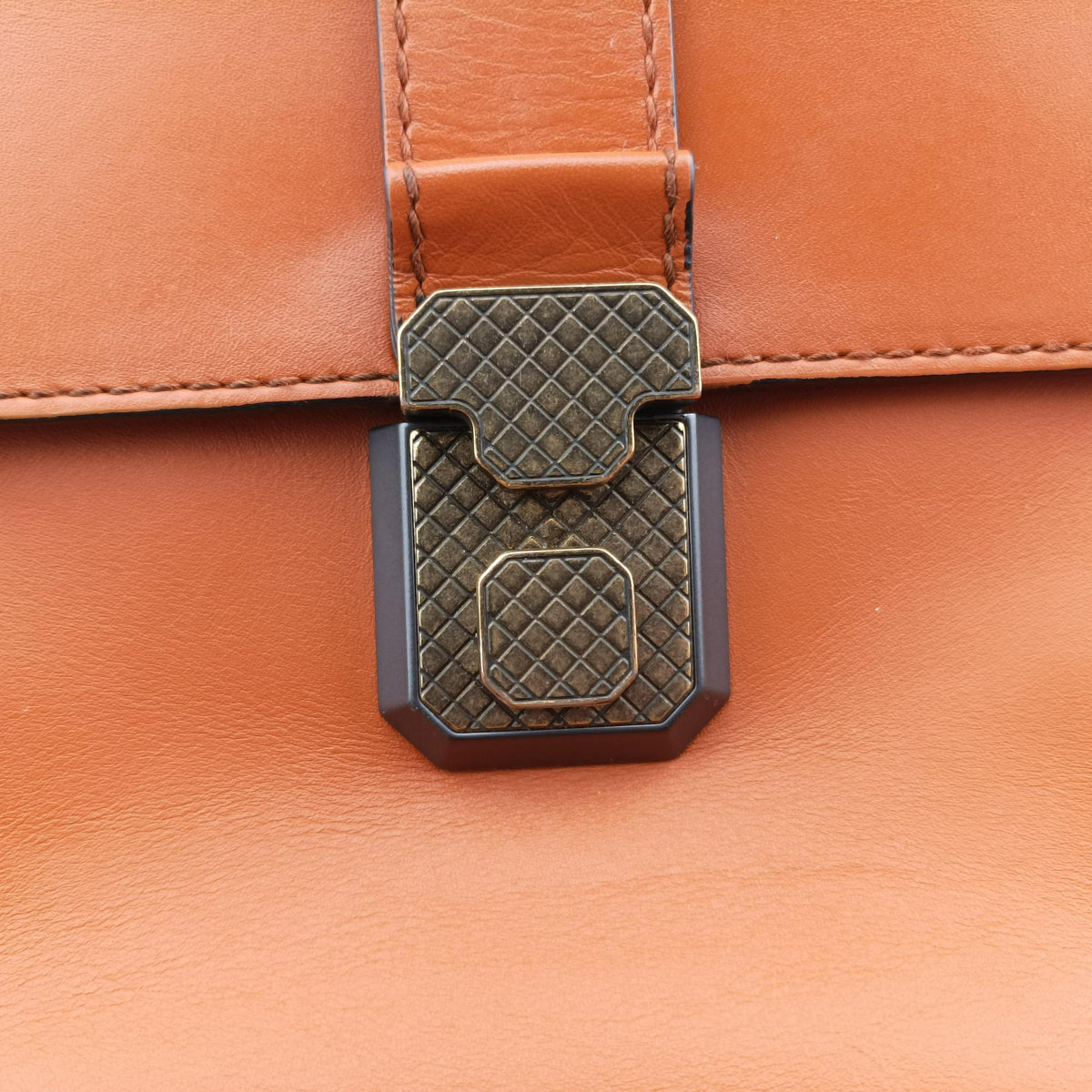 Pre-owned Bottega Veneta Piazza Orange leather  shoulderbag | stylenewstar