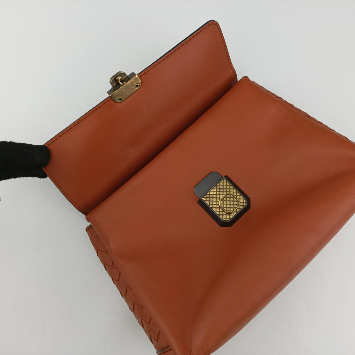 Pre-owned Bottega Veneta Piazza Orange leather  shoulderbag | stylenewstar