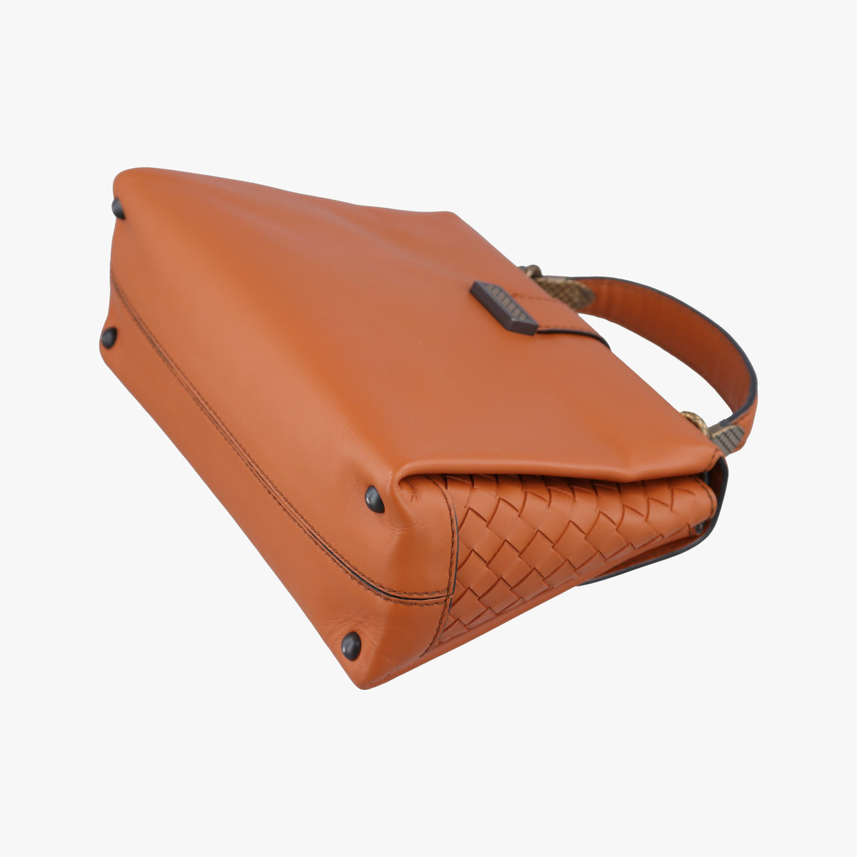 Pre-owned Bottega Veneta Piazza Orange leather  shoulderbag | stylenewstar