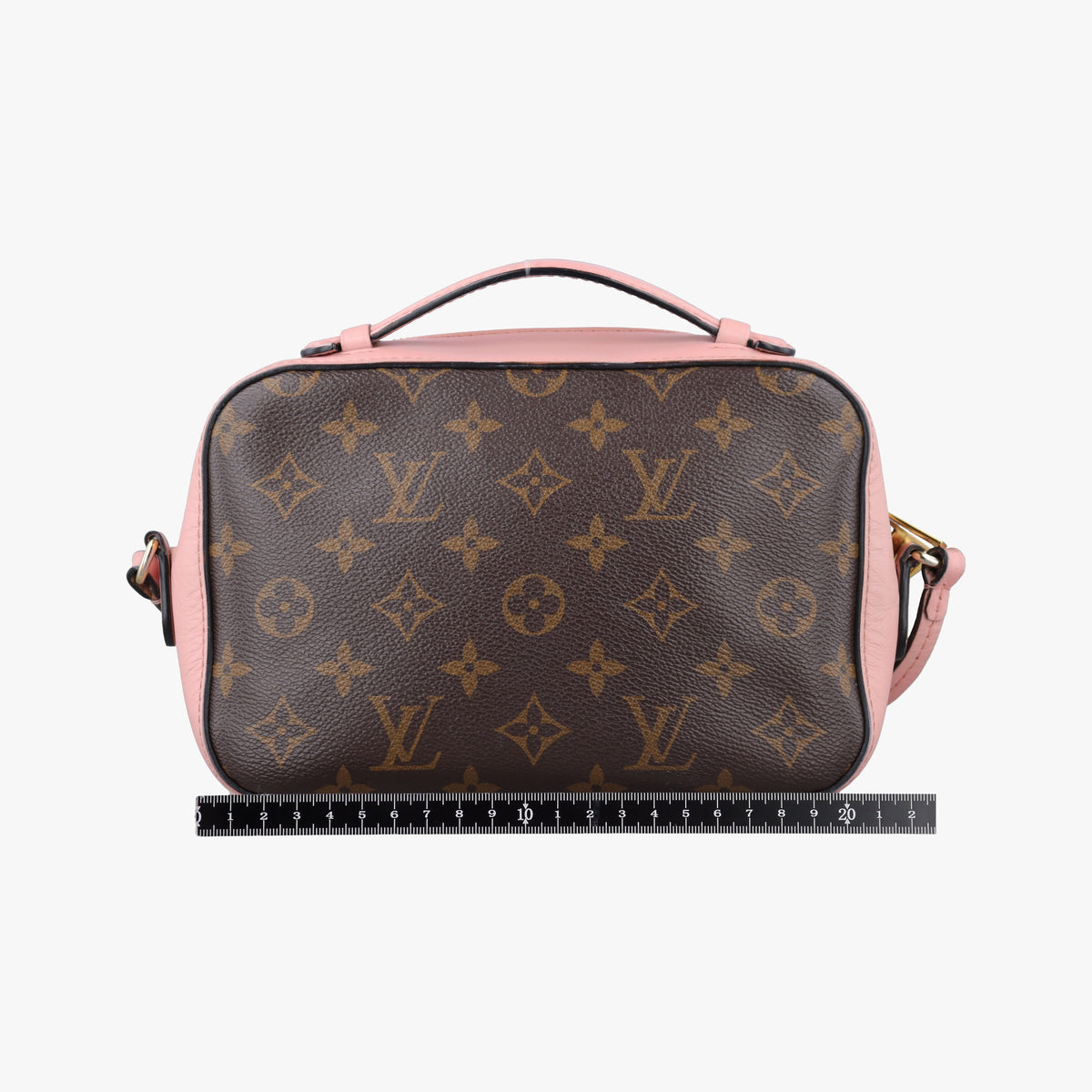 Pre-owned Louis Vuitton Saintonge MARRON×ROSE POUDRE Monogram Canvas×calf leather M44442 shoulderbag | stylenewstar