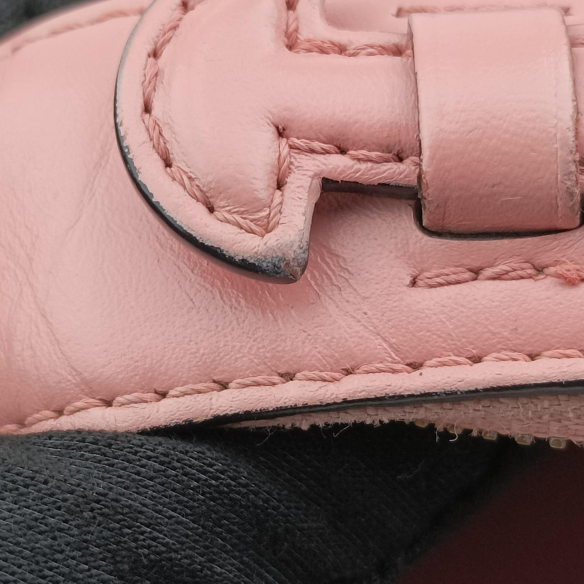 Pre-owned Louis Vuitton Saintonge MARRON×ROSE POUDRE Monogram Canvas×calf leather M44442 shoulderbag | stylenewstar