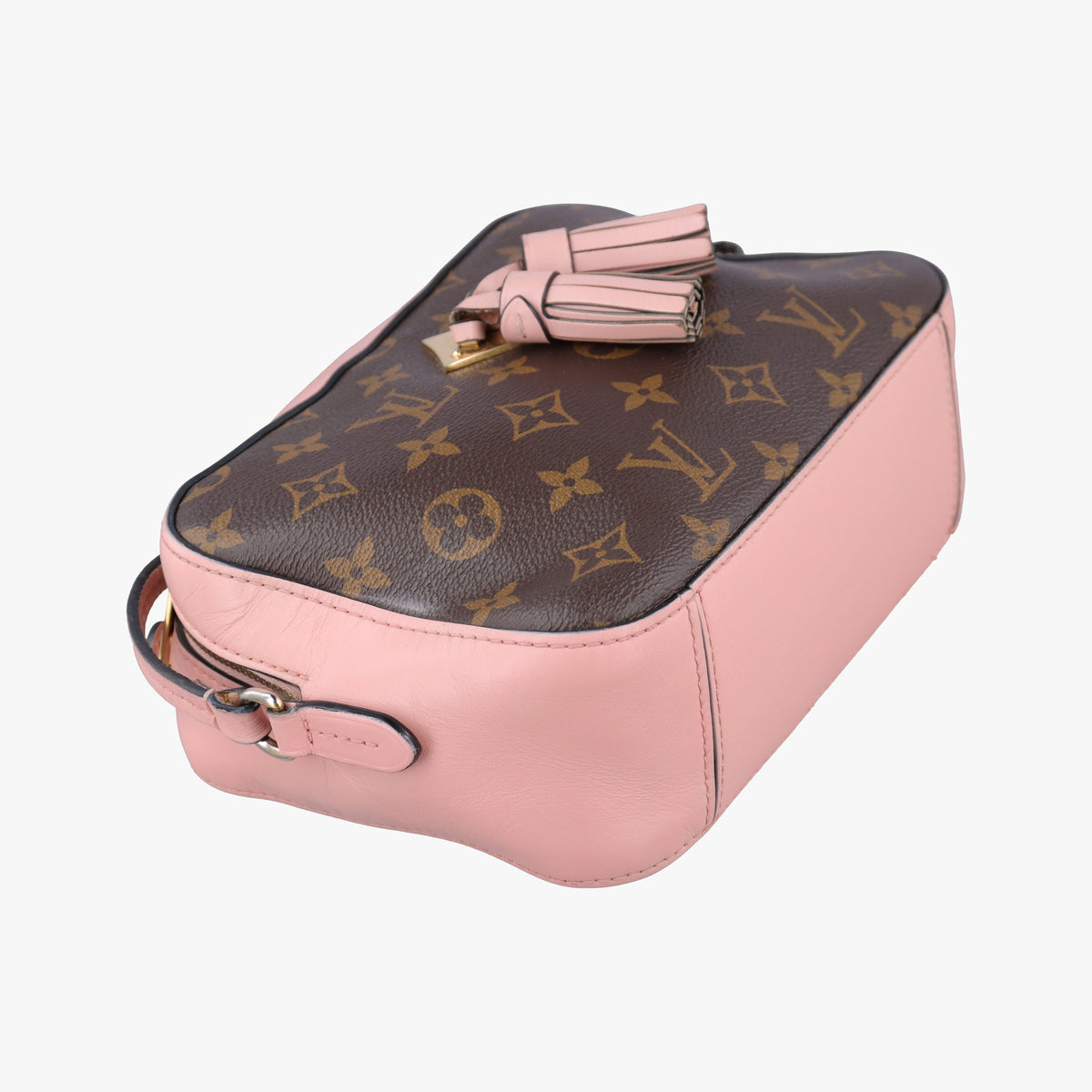Pre-owned Louis Vuitton Saintonge MARRON×ROSE POUDRE Monogram Canvas×calf leather M44442 shoulderbag | stylenewstar