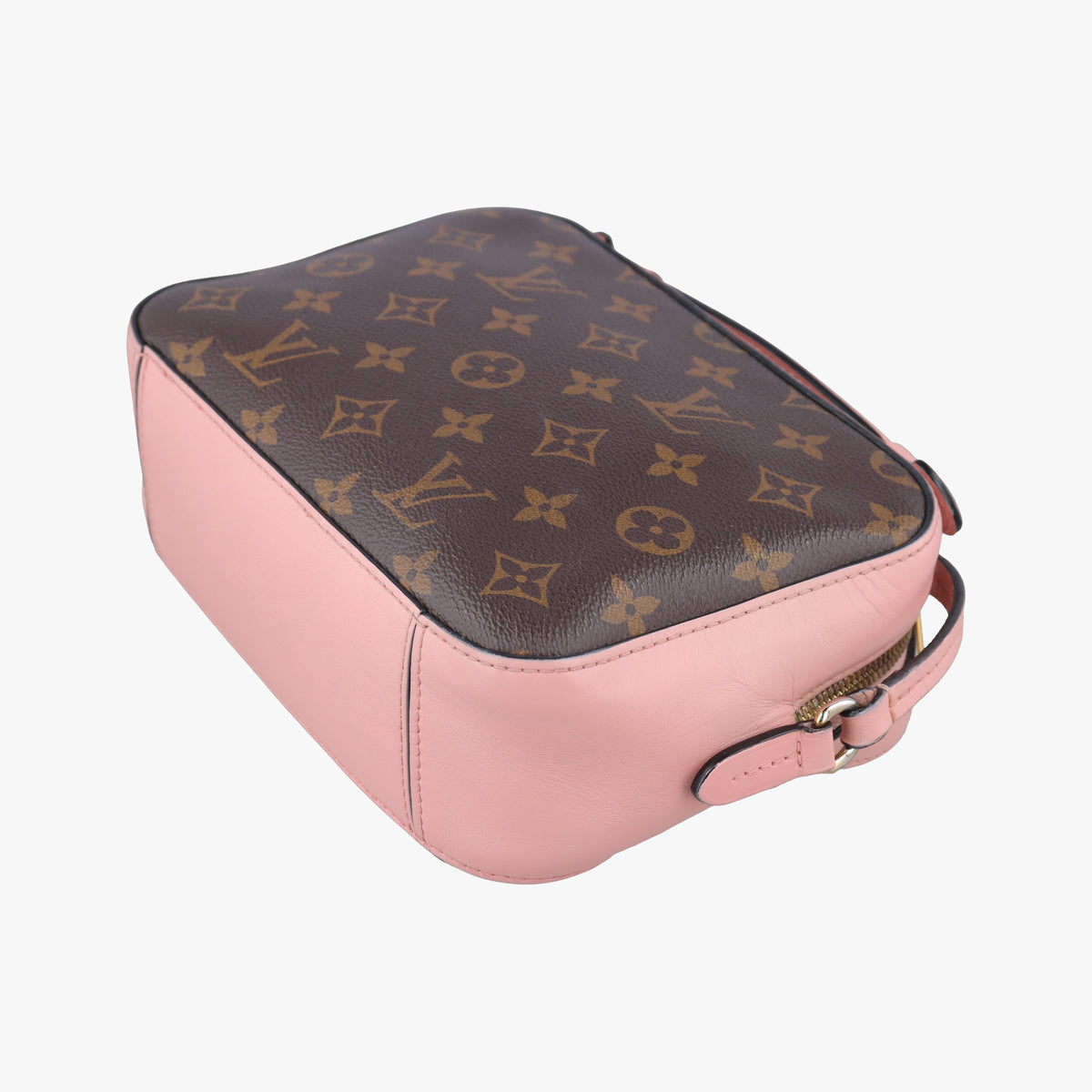 Pre-owned Louis Vuitton Saintonge MARRON×ROSE POUDRE Monogram Canvas×calf leather M44442 shoulderbag | stylenewstar