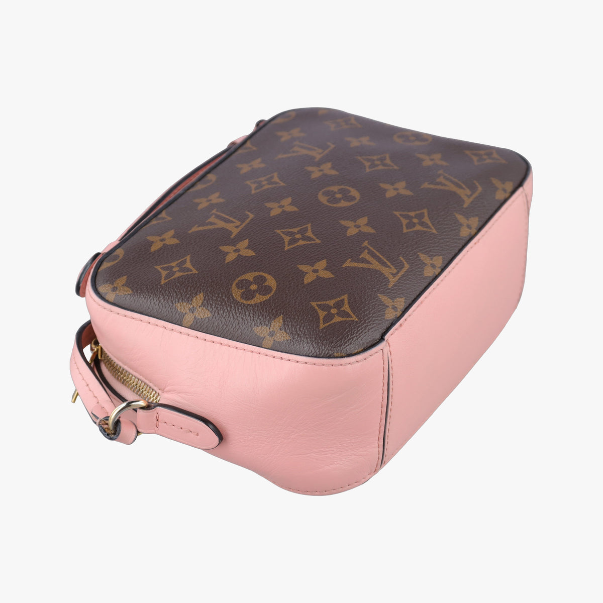 Pre-owned Louis Vuitton Saintonge MARRON×ROSE POUDRE Monogram Canvas×calf leather M44442 shoulderbag | stylenewstar