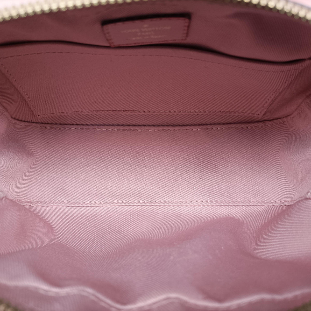 Pre-owned Louis Vuitton Saintonge MARRON×ROSE POUDRE Monogram Canvas×calf leather M44442 shoulderbag | stylenewstar
