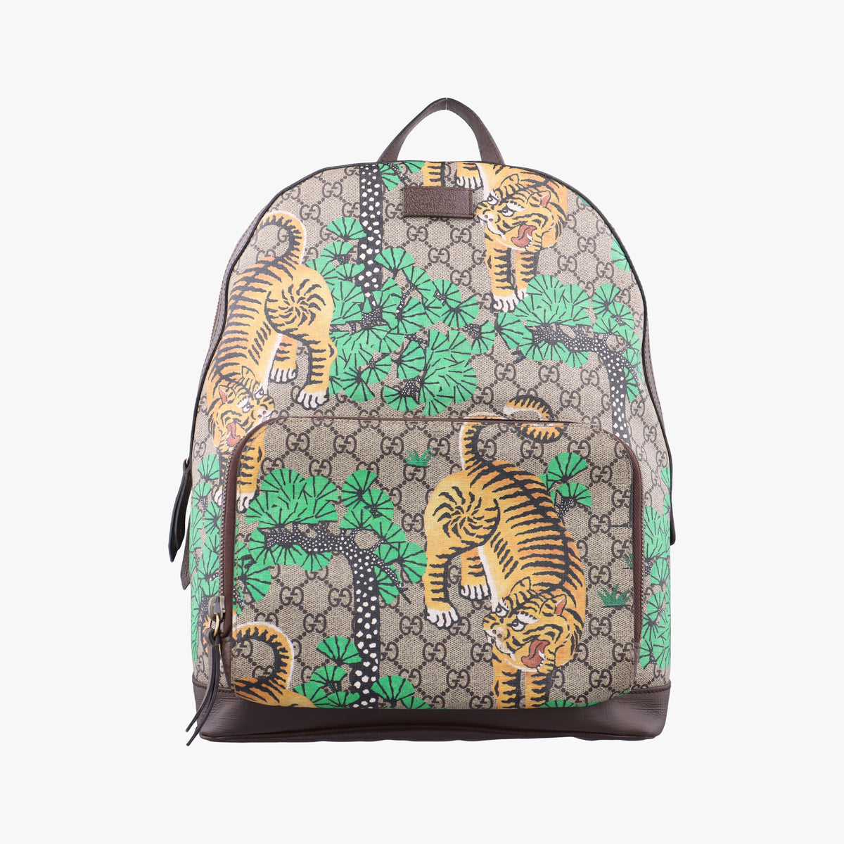 Pre-owned Gucci GG Supreme Bengal Beige×Multicolour PVC coated canvas×Leather 428027 backpack/rucksack | stylenewstar