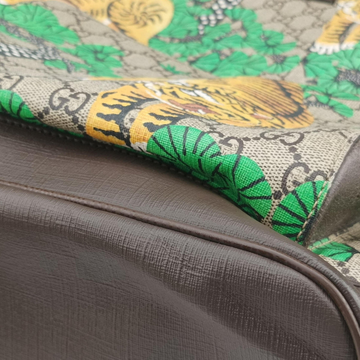 Pre-owned Gucci GG Supreme Bengal Beige×Multicolour PVC coated canvas×Leather 428027 backpack/rucksack | stylenewstar
