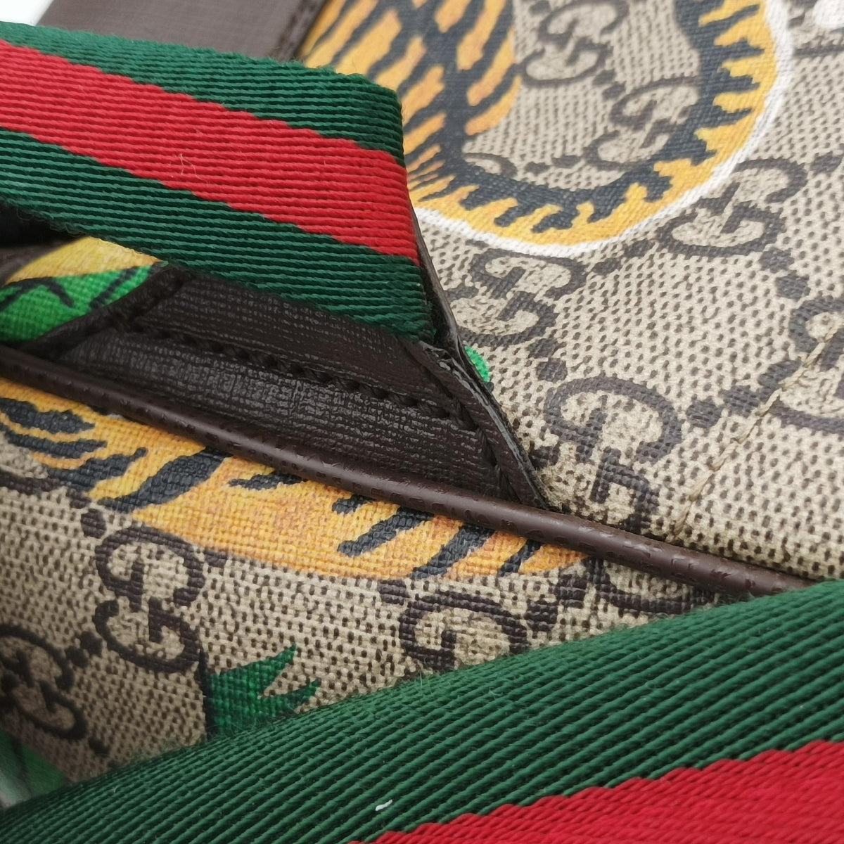 Pre-owned Gucci GG Supreme Bengal Beige×Multicolour PVC coated canvas×Leather 428027 backpack/rucksack | stylenewstar