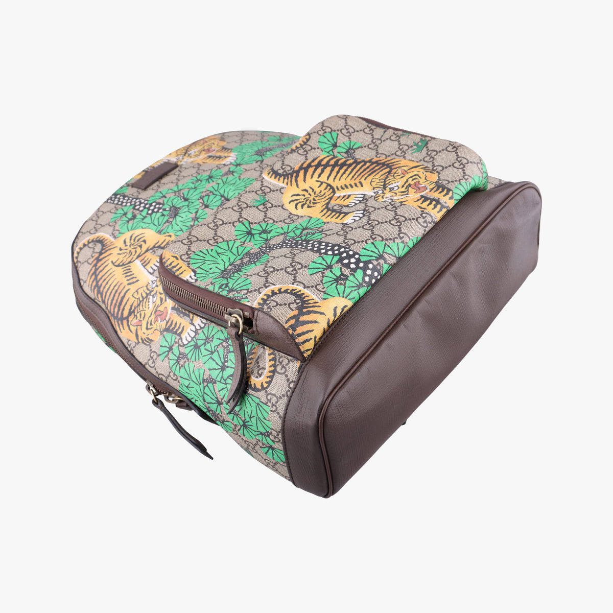 Pre-owned Gucci GG Supreme Bengal Beige×Multicolour PVC coated canvas×Leather 428027 backpack/rucksack | stylenewstar